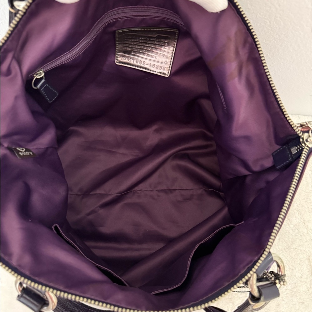 Coach Vintage Poppy Tartan Glam Purple Plaid Handbag/Tote - Picture 12 of 13